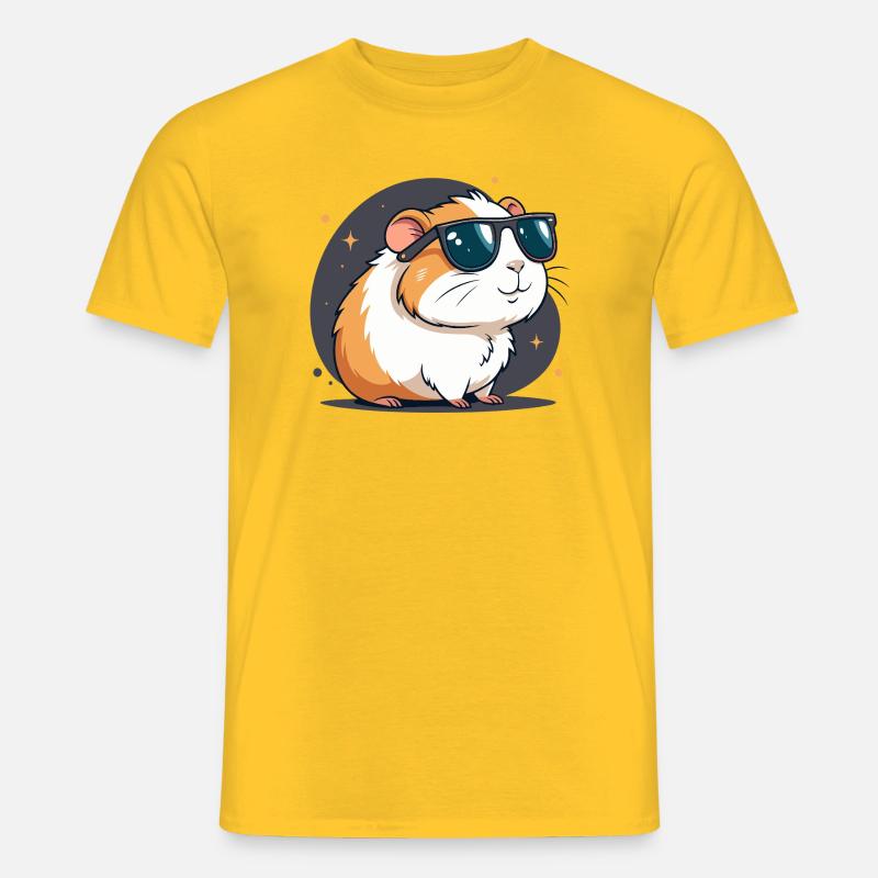 Cooler Hamster mit dunkler Brille - Männer T-Shirt - Gelb