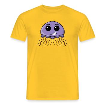 Lilac Jellyfish Cartoon - Men's T-Shirt - yellow - Front - AI Model Male 178 dark (178cm)