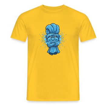 Blue Ninja Towel - Men's T-Shirt - yellow - Front - AI Model Male 178 dark (178cm)
