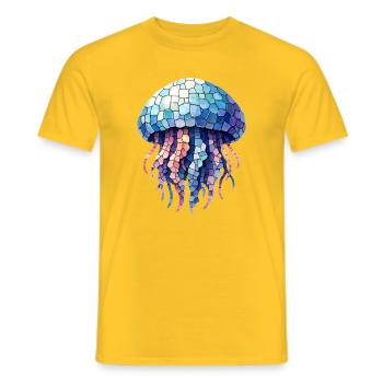 Quallen Mosaik - Bunte Kunst für Ozean-Fans - Männer T-Shirt - Gelb - Vorne - AI Model Male 178 dark (178cm)