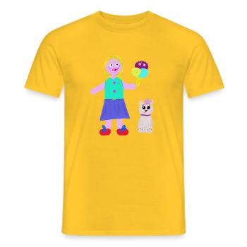 Eiscreme-Mädchen Eiscreme Eiswaffel Eis - Men's T-Shirt - yellow - Front - AI Model Male 178 dark (178cm)