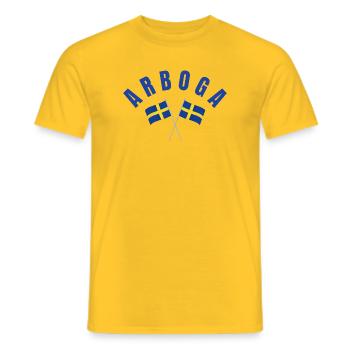 Arboga – Schwedische Flaggen - Männer T-Shirt - Gelb - Vorne - AI Model Male 178 dark (178cm)