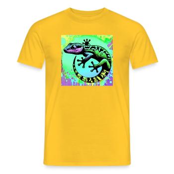 Gecko - Men's T-Shirt - yellow - Front - AI Model Male 178 dark (178cm)