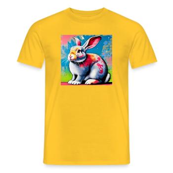 rabbit - Men's T-Shirt - yellow - Front - AI Model Male 178 dark (178cm)
