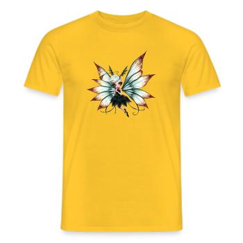 Fée Papillon Fantastique - T-shirt homme - jaune - Devant - AI Model Male 178 dark (178cm)