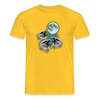 Harpy eagles howling at the moon - Men's T-Shirt - yellow - Front - AI Model Male 178 dark (178cm)