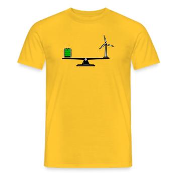 Distribute wisely - Men's T-Shirt - yellow - Front - AI Model Male 178 dark (178cm)