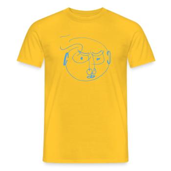 Gribouillis Portrait des Lignes Bleues - T-shirt homme - jaune - Devant - AI Model Male 178 dark (178cm)