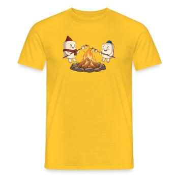 Campfire Marshmallow Friends - Men's T-Shirt - yellow - Front - AI Model Male 178 dark (178cm)