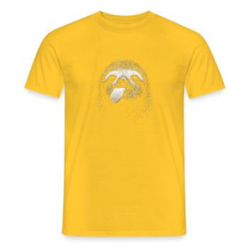Paresseux souriant dans la nuit contraste - T-shirt homme - jaune - Devant - AI Model Male 178 dark (178cm)