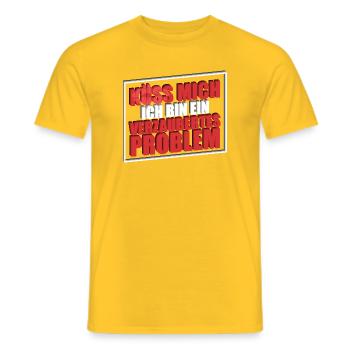 Küss mich ich bin ein verzaubertes Problem - Männer T-Shirt - Gelb - Vorne - AI Model Male 178 dark (178cm)
