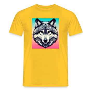 Loup - T-shirt homme - jaune - Devant - AI Model Male 178 dark (178cm)