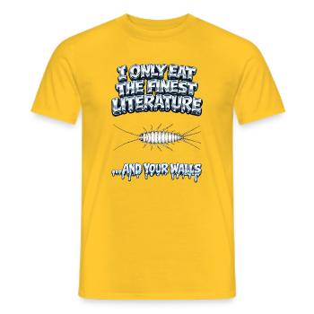 Je ne mange que la meilleure littérature - T-shirt homme - jaune - Devant - AI Model Male 178 dark (178cm)