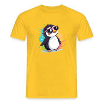 Pinguin Cool Pop Roseglasses - Männer T-Shirt - Gelb - Vorne - AI Model Male 178 dark (178cm)
