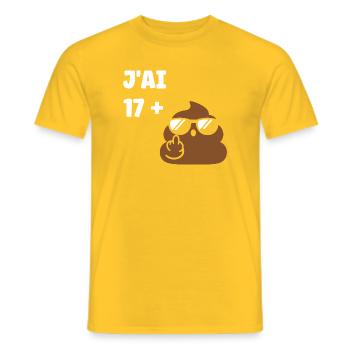 18 ans - T-shirt homme - jaune - Devant - AI Model Male 178 dark (178cm)