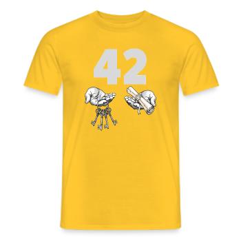 Forty-Two Keys and Scroll - Men's T-Shirt - yellow - Front - AI Model Male 178 dark (178cm)