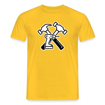 Werkzeug Wappen Outline - Männer T-Shirt - Gelb - Vorne - AI Model Male 178 dark (178cm)