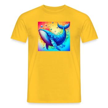 baleine - T-shirt homme - jaune - Devant - AI Model Male 178 dark (178cm)