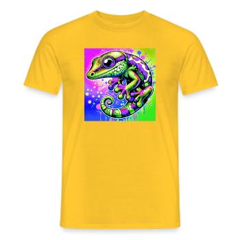 Gecko - Men's T-Shirt - yellow - Front - AI Model Male 178 dark (178cm)