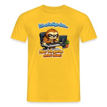 Ich mach das aber ich gucke dabei böse - Männer T-Shirt - Gelb - Vorne - AI Model Male 178 dark (178cm)