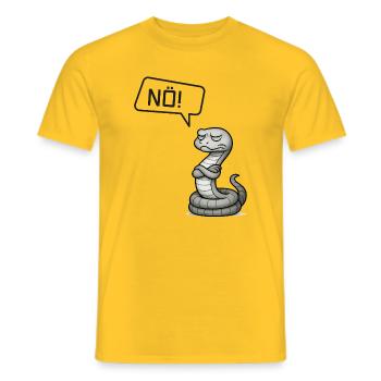 Nö! Schlange – Giftiger Blick & sturer Kopf - Männer T-Shirt - Gelb - Vorne - AI Model Male 178 dark (178cm)