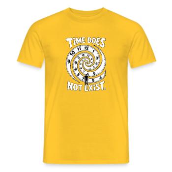 Time Does Not Exist Zeitblindheit - Männer T-Shirt - Gelb - Vorne - AI Model Male 178 dark (178cm)