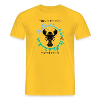 Mon signe est Cancer - T-shirt homme - jaune - Devant - AI Model Male 178 dark (178cm)