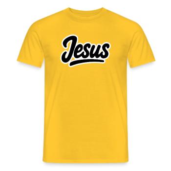 Jesus - Men's T-Shirt - yellow - Front - AI Model Male 178 dark (178cm)