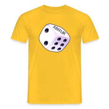 Würfel Abitur 2026 - Männer T-Shirt - Gelb - Vorne - AI Model Male 178 dark (178cm)