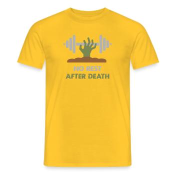 Zombie Workout Powerlifting - T-shirt homme - jaune - Devant - AI Model Male 178 dark (178cm)