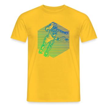 Pickleball trainer for pickleball players Fans - Men's T-Shirt - yellow - Front - AI Model Male 178 dark (178cm)