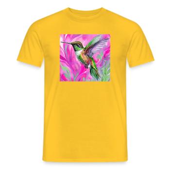 Kolibri - Männer T-Shirt - Gelb - Vorne - AI Model Male 178 dark (178cm)