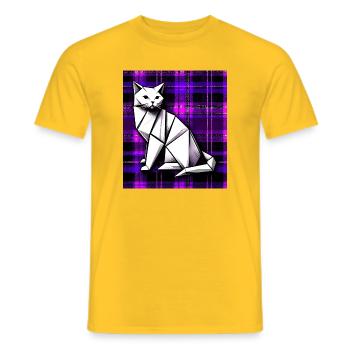 cat - Men's T-Shirt - yellow - Front - AI Model Male 178 dark (178cm)