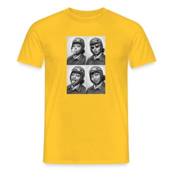 Bessie Coleman Collage - Men's T-Shirt - yellow - Front - AI Model Male 178 dark (178cm)