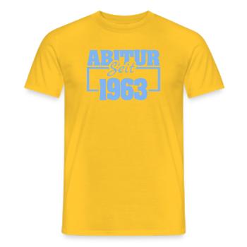 High school graduate 1963 - Men's T-Shirt - yellow - Front - AI Model Male 178 dark (178cm)