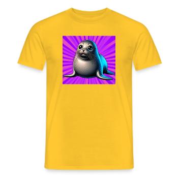 seal - Men's T-Shirt - yellow - Front - AI Model Male 178 dark (178cm)