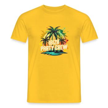Ibiza Party Crew - Men's T-Shirt - yellow - Front - AI Model Male 178 dark (178cm)