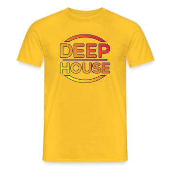 Deep House Neon Crest - Men's T-Shirt - yellow - Front - AI Model Male 178 dark (178cm)