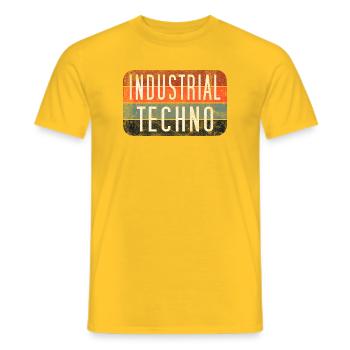 Industrial Techno Rétro Gradient - T-shirt homme - jaune - Devant - AI Model Male 178 dark (178cm)