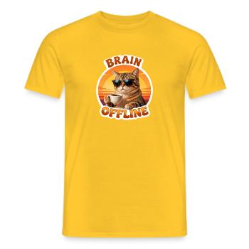 Chat Offline Café Soleil - Men's T-Shirt - yellow - Front - AI Model Male 178 dark (178cm)