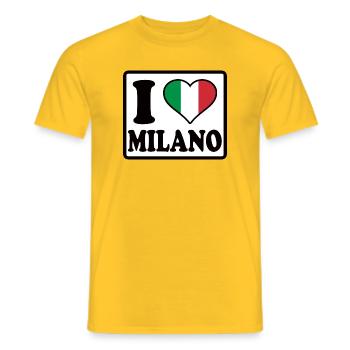 I love Milano, Mailand - Männer T-Shirt - Gelb - Vorne - AI Model Male 178 dark (178cm)