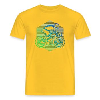 Gift idea for a road bike with road bike - Men's T-Shirt - yellow - Front - AI Model Male 178 dark (178cm)