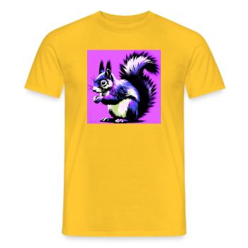 squirrel - Men's T-Shirt - yellow - Front - AI Model Male 178 dark (178cm)
