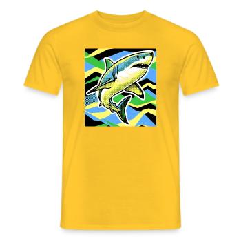 Hai - Männer T-Shirt - Gelb - Vorne - AI Model Male 178 dark (178cm)