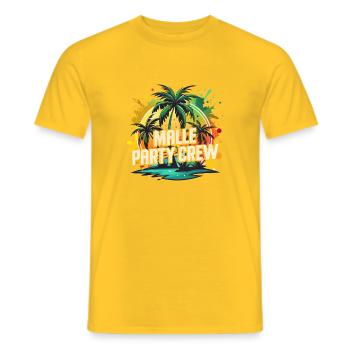 Malle Party Crew - Männer T-Shirt - Gelb - Vorne - AI Model Male 178 dark (178cm)