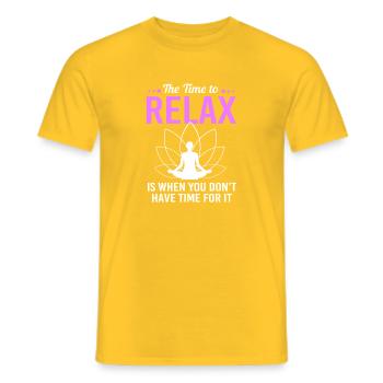 Bouddhisme Bouddhiste Meditation Zen Namasté - T-shirt homme - jaune - Devant - AI Model Male 178 dark (178cm)