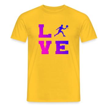 Padel Doppel Fans und Padel Regeln passen zusammen - Männer T-Shirt - Gelb - Vorne - AI Model Male 178 dark (178cm)