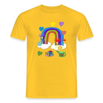 Kinder Fantasy Regenbogen Garten Blumen - Männer T-Shirt - Gelb - Vorne - AI Model Male 178 dark (178cm)