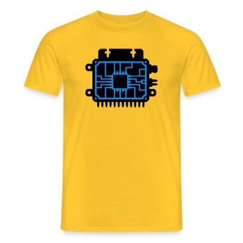 Mikrochip Platine IT Logo - Männer T-Shirt - Gelb - Vorne - AI Model Male 178 dark (178cm)