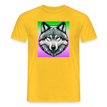 Wolf - Männer T-Shirt - Gelb - Vorne - AI Model Male 178 dark (178cm)